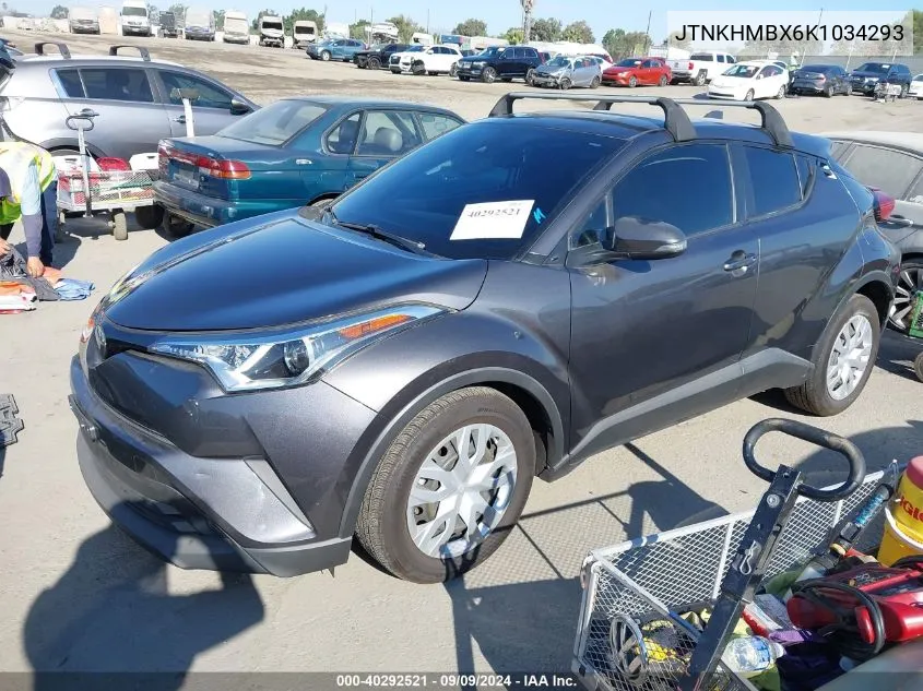 2019 Toyota C-Hr Le VIN: JTNKHMBX6K1034293 Lot: 40292521