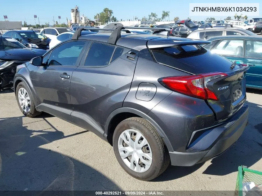 2019 Toyota C-Hr Le VIN: JTNKHMBX6K1034293 Lot: 40292521