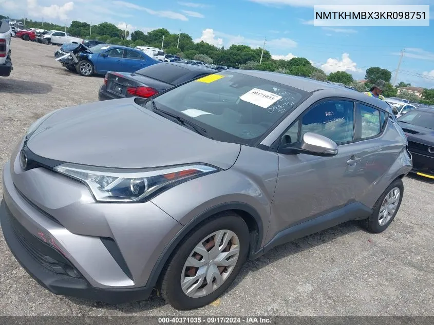 2019 Toyota C-Hr Le VIN: NMTKHMBX3KR098751 Lot: 40371035