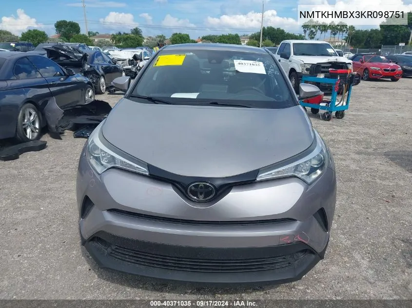 2019 Toyota C-Hr Le VIN: NMTKHMBX3KR098751 Lot: 40371035