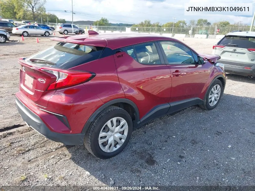 2019 Toyota C-Hr Xle/Le/Limited VIN: JTNKHMBX3K1049611 Lot: 40439831