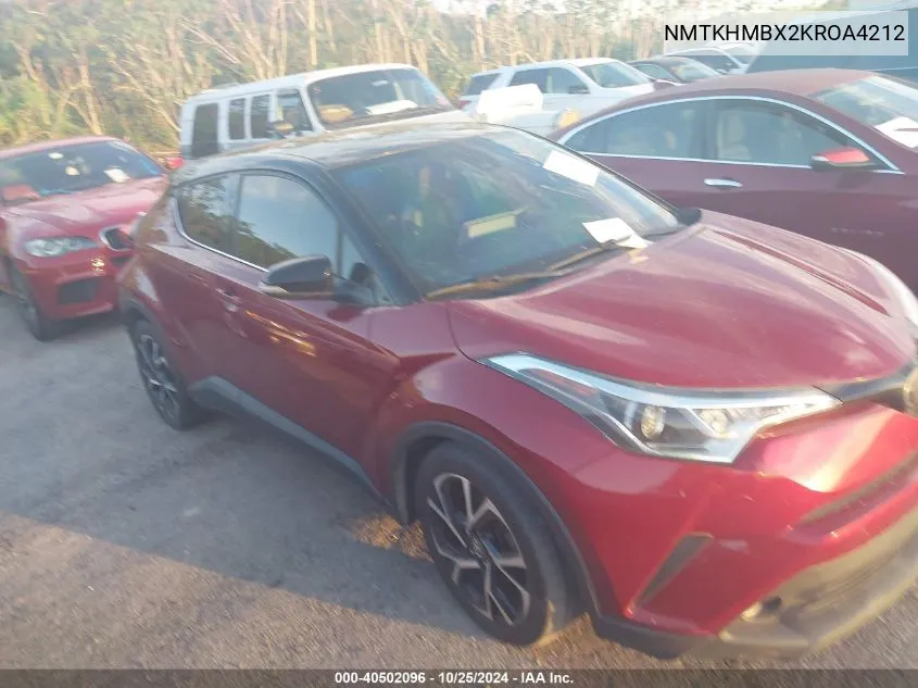 2019 Toyota C-Hr Xle/Le/Limited VIN: NMTKHMBX2KROA4212 Lot: 40502096