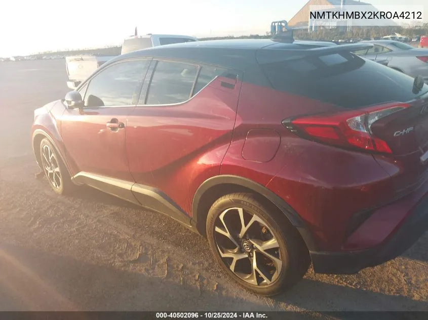 2019 Toyota C-Hr Xle/Le/Limited VIN: NMTKHMBX2KROA4212 Lot: 40502096