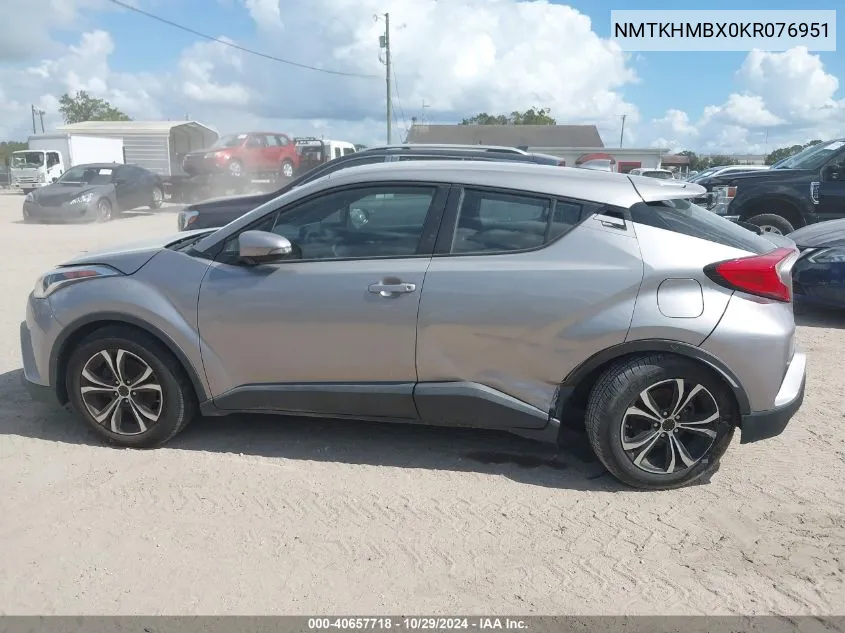 2019 Toyota C-Hr Le VIN: NMTKHMBX0KR076951 Lot: 40657718