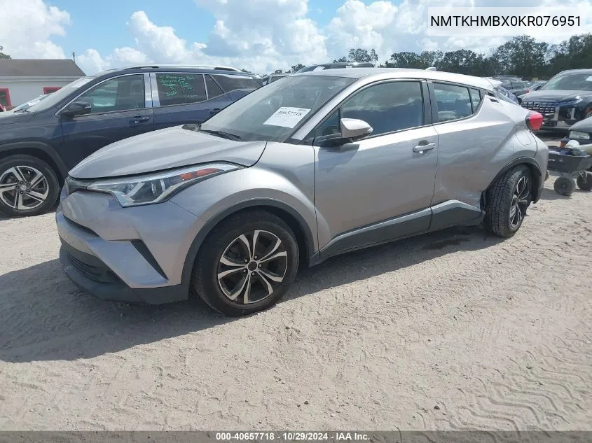 2019 Toyota C-Hr Le VIN: NMTKHMBX0KR076951 Lot: 40657718