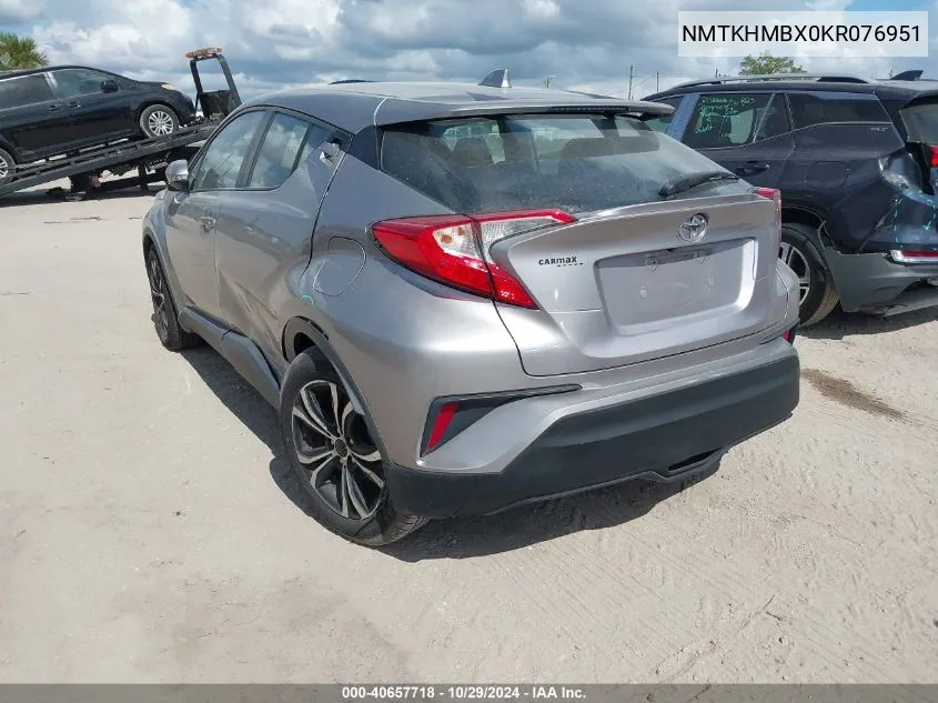 2019 Toyota C-Hr Le VIN: NMTKHMBX0KR076951 Lot: 40657718