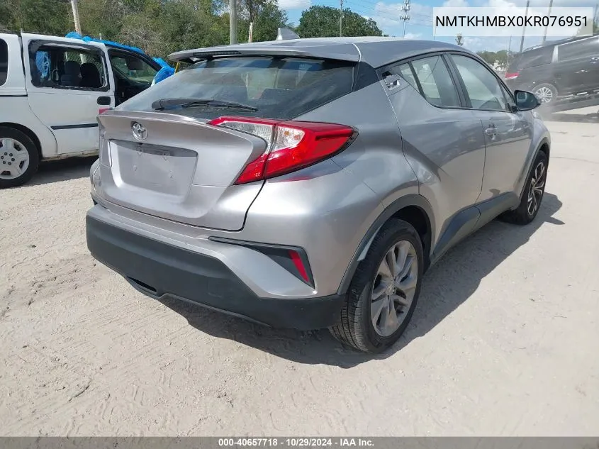 2019 Toyota C-Hr Le VIN: NMTKHMBX0KR076951 Lot: 40657718