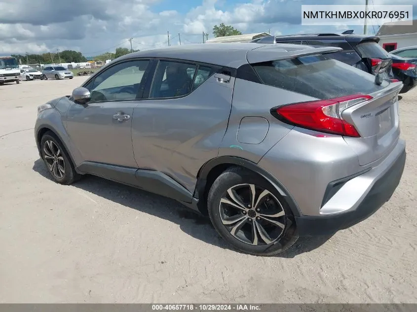 2019 Toyota C-Hr Le VIN: NMTKHMBX0KR076951 Lot: 40657718