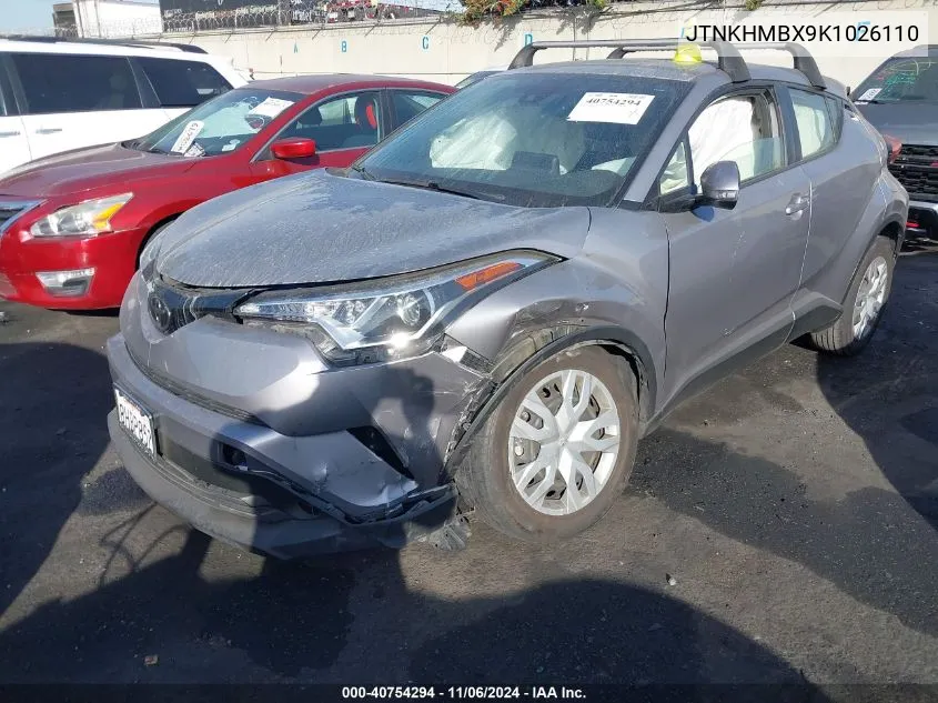 2019 Toyota C-Hr Xle/Le/Limited VIN: JTNKHMBX9K1026110 Lot: 40754294