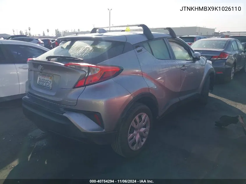 2019 Toyota C-Hr Xle/Le/Limited VIN: JTNKHMBX9K1026110 Lot: 40754294