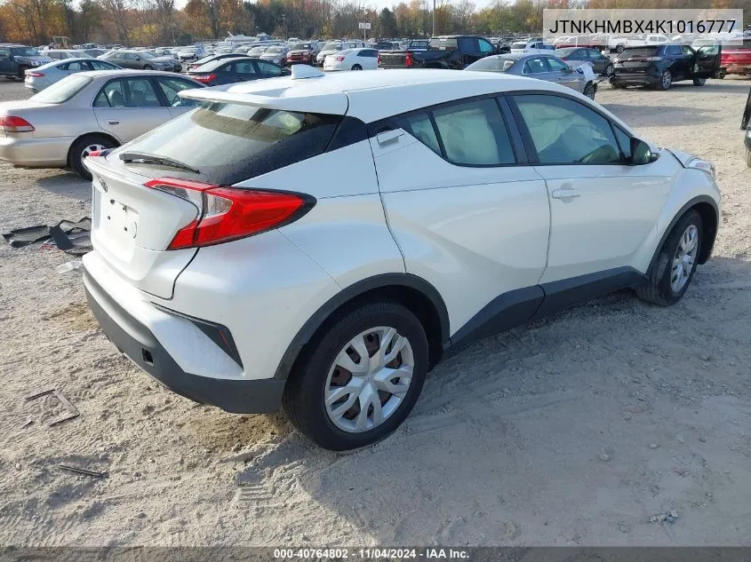 2019 Toyota C-Hr Le VIN: JTNKHMBX4K1016777 Lot: 40764802