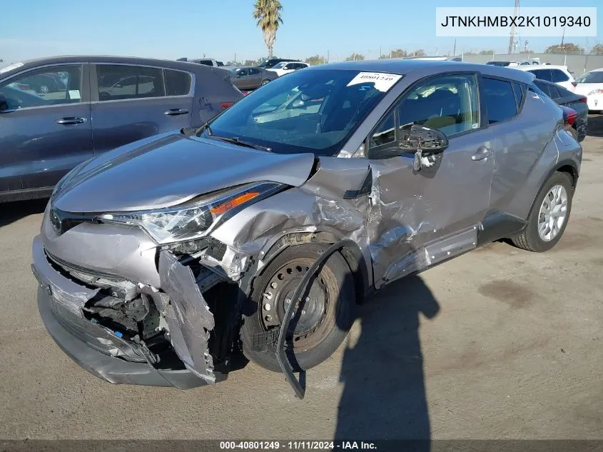 2019 Toyota C-Hr Xle/Le/Limited VIN: JTNKHMBX2K1019340 Lot: 40801249