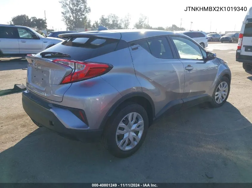 2019 Toyota C-Hr Xle/Le/Limited VIN: JTNKHMBX2K1019340 Lot: 40801249