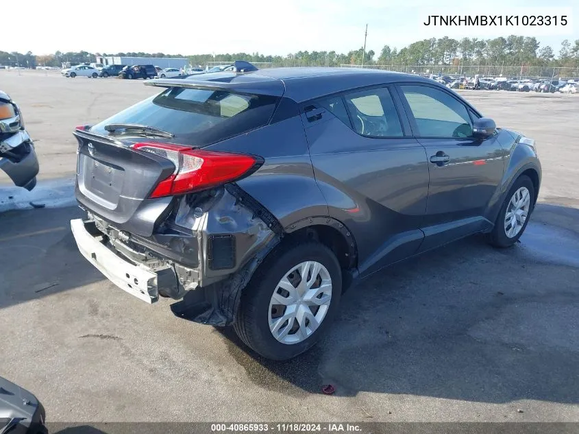 2019 Toyota C-Hr Le VIN: JTNKHMBX1K1023315 Lot: 40865933