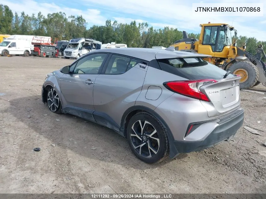 2020 Toyota C-Hr Xle/Le/Limited VIN: JTNKHMBX0L1070868 Lot: 12111292