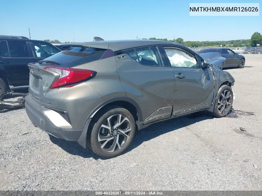 2021 Toyota C-Hr Xle VIN: NMTKHMBX4MR126026 Lot: 40320387