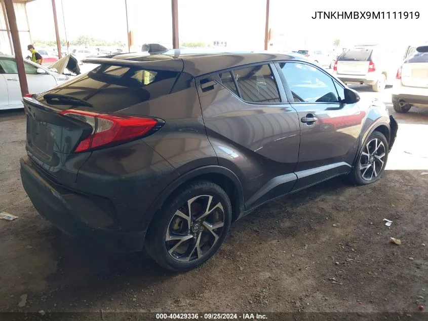 2021 Toyota C-Hr Xle VIN: JTNKHMBX9M1111919 Lot: 40429336