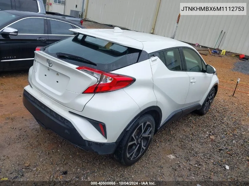 2021 Toyota C-Hr Xle VIN: JTNKHMBX6M1112753 Lot: 40500865