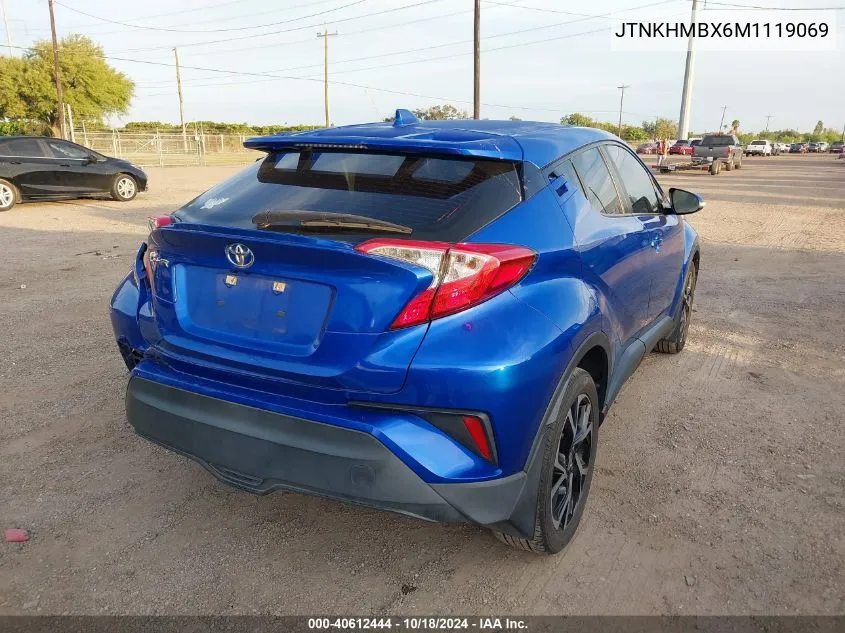 2021 Toyota C-Hr Xle VIN: JTNKHMBX6M1119069 Lot: 40612444