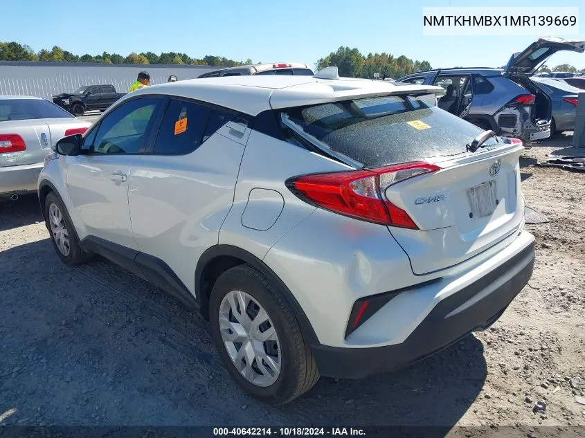 2021 Toyota C-Hr Le VIN: NMTKHMBX1MR139669 Lot: 40642214