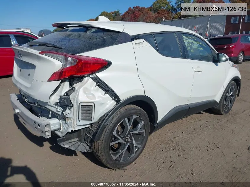 2021 Toyota C-Hr Xle VIN: NMTKHMBX6MR126738 Lot: 40770357