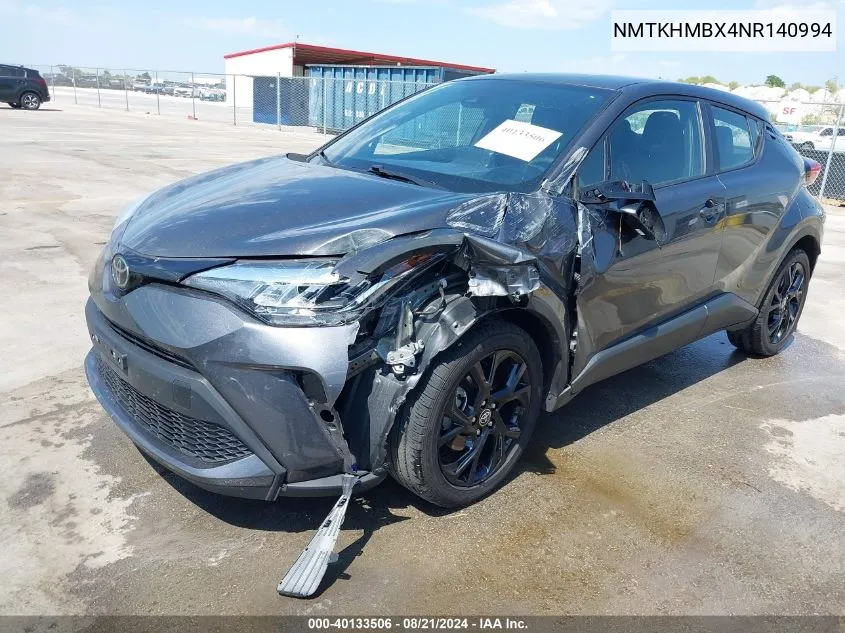 2022 Toyota C-Hr Xle VIN: NMTKHMBX4NR140994 Lot: 40133506