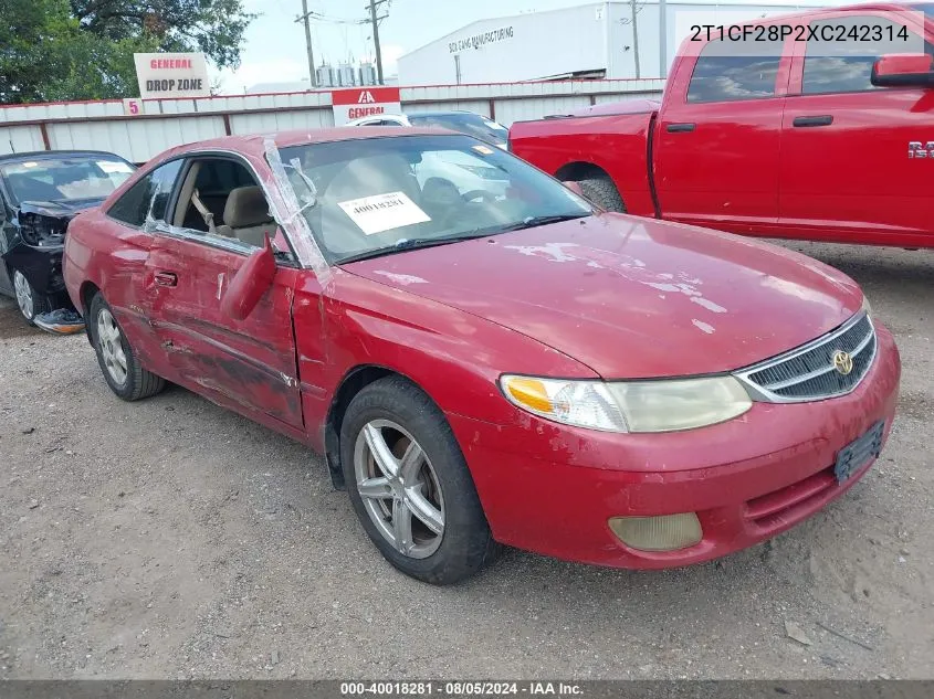 1999 Toyota Camry Solara Se V6 VIN: 2T1CF28P2XC242314 Lot: 40018281