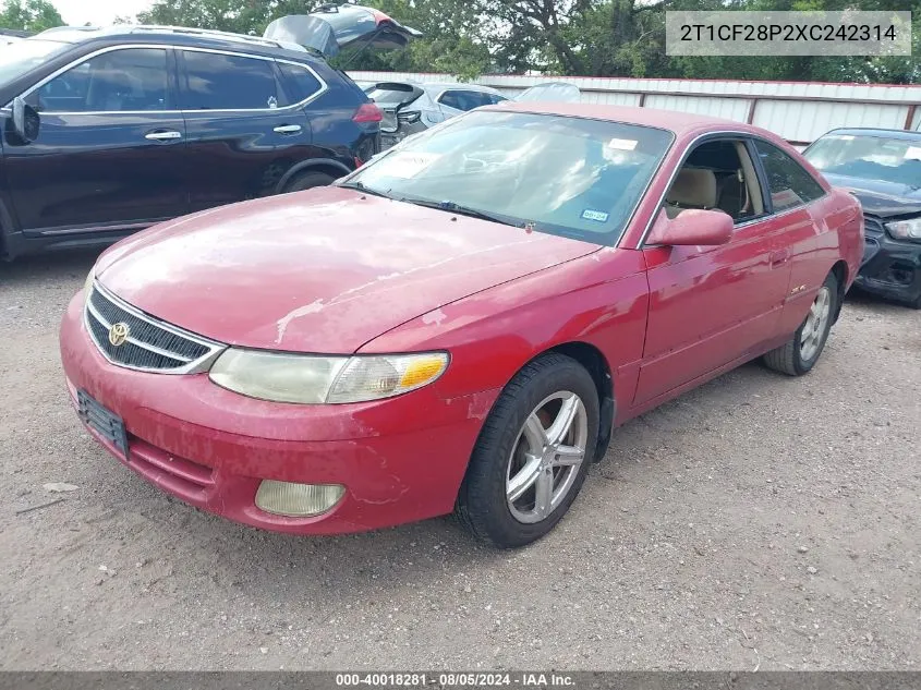 1999 Toyota Camry Solara Se V6 VIN: 2T1CF28P2XC242314 Lot: 40018281