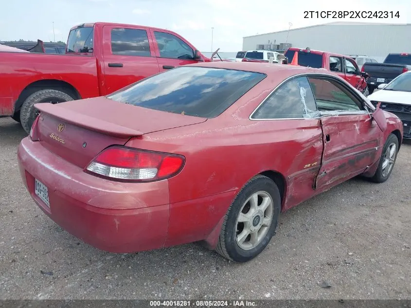 1999 Toyota Camry Solara Se V6 VIN: 2T1CF28P2XC242314 Lot: 40018281