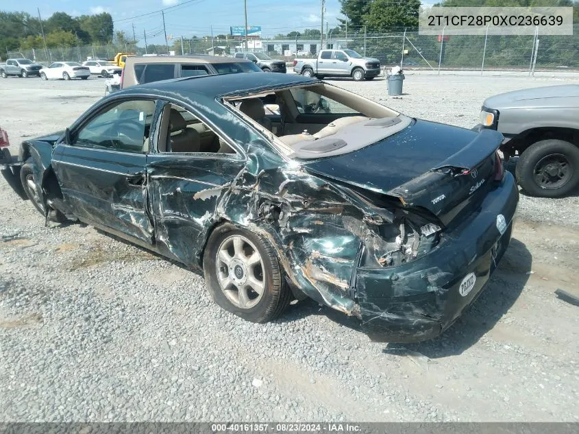 1999 Toyota Camry Solara Sle VIN: 2T1CF28P0XC236639 Lot: 40161357