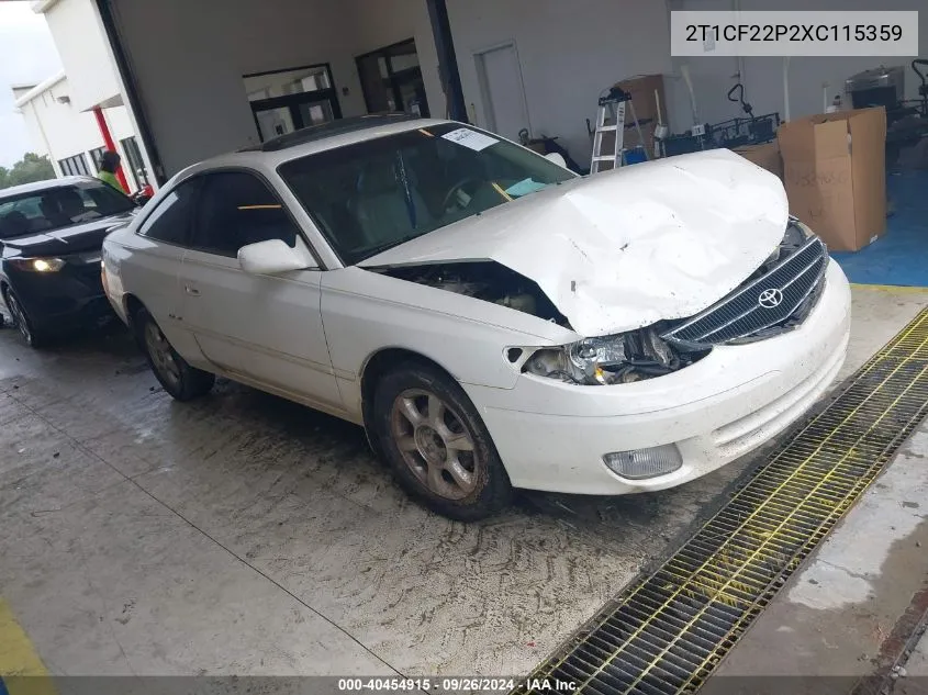 1999 Toyota Camry Solara Se V6 VIN: 2T1CF22P2XC115359 Lot: 40454915