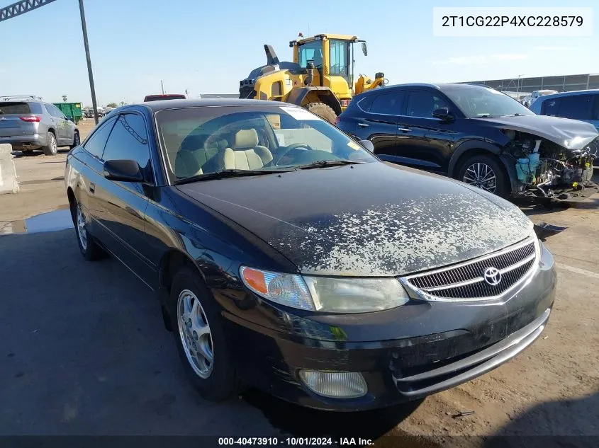 1999 Toyota Camry Solara Se VIN: 2T1CG22P4XC228579 Lot: 40473910