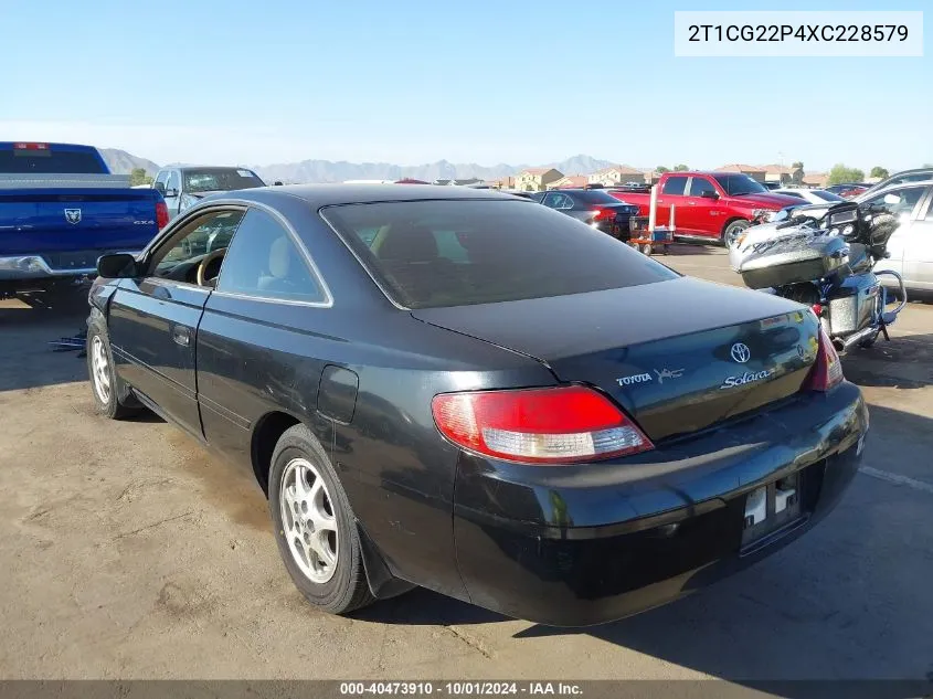 1999 Toyota Camry Solara Se VIN: 2T1CG22P4XC228579 Lot: 40473910