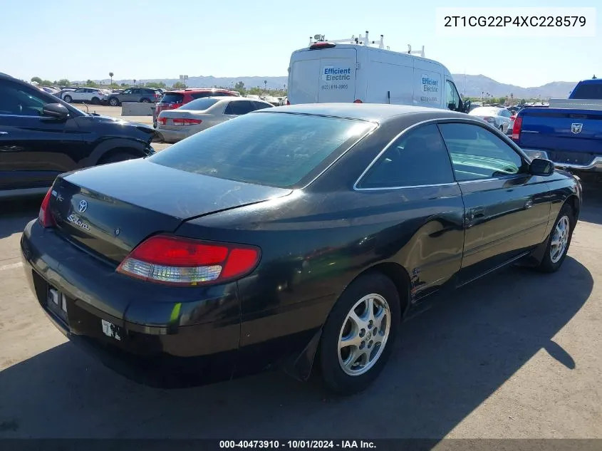 1999 Toyota Camry Solara Se VIN: 2T1CG22P4XC228579 Lot: 40473910