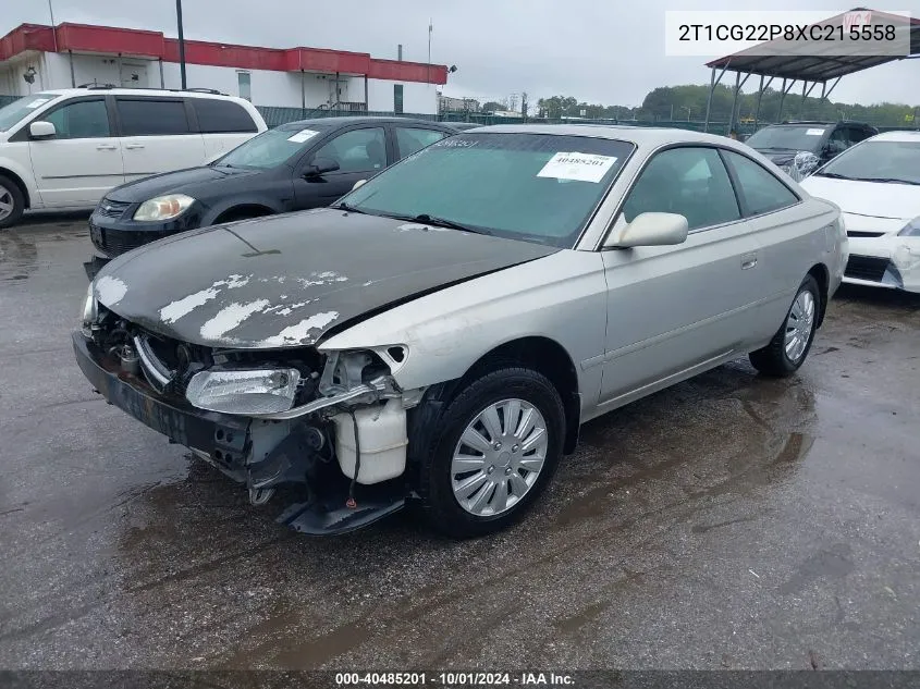 1999 Toyota Camry Solara Se VIN: 2T1CG22P8XC215558 Lot: 40485201