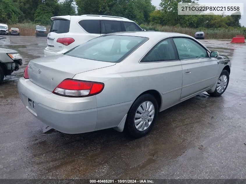 1999 Toyota Camry Solara Se VIN: 2T1CG22P8XC215558 Lot: 40485201