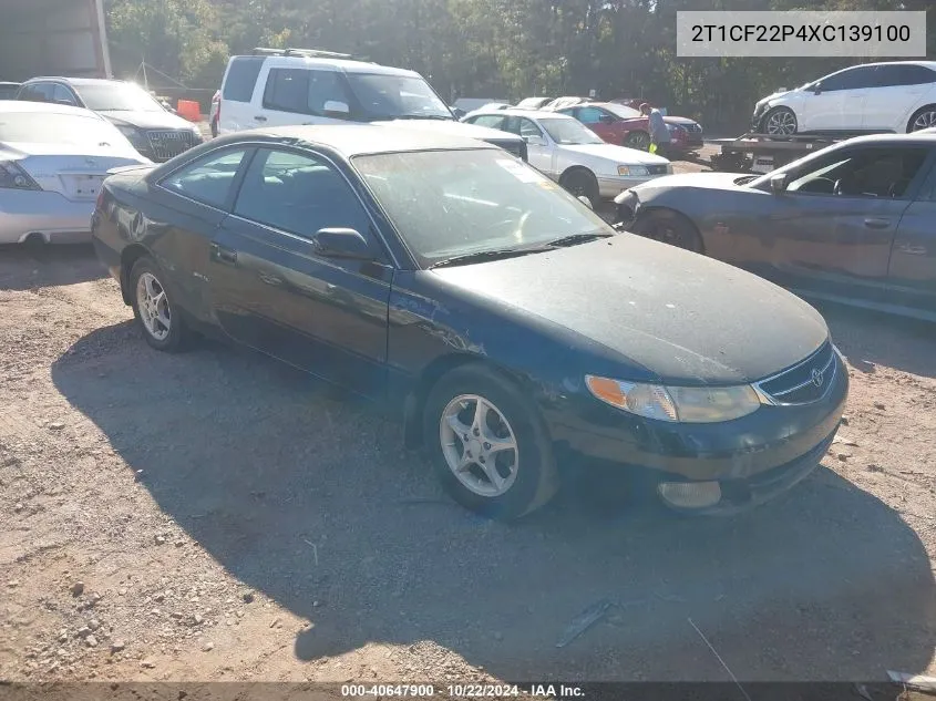 1999 Toyota Camry Solara Se V6 VIN: 2T1CF22P4XC139100 Lot: 40647900