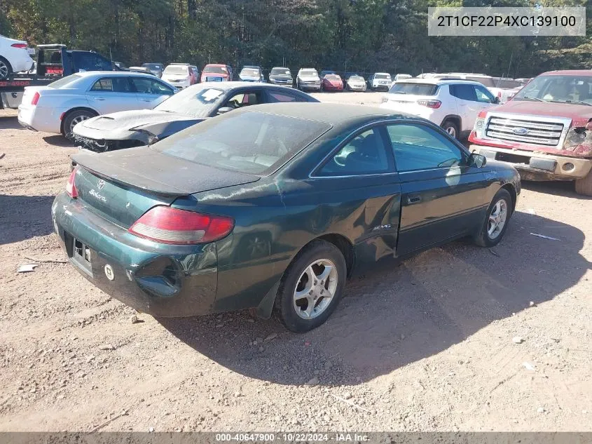 1999 Toyota Camry Solara Se V6 VIN: 2T1CF22P4XC139100 Lot: 40647900