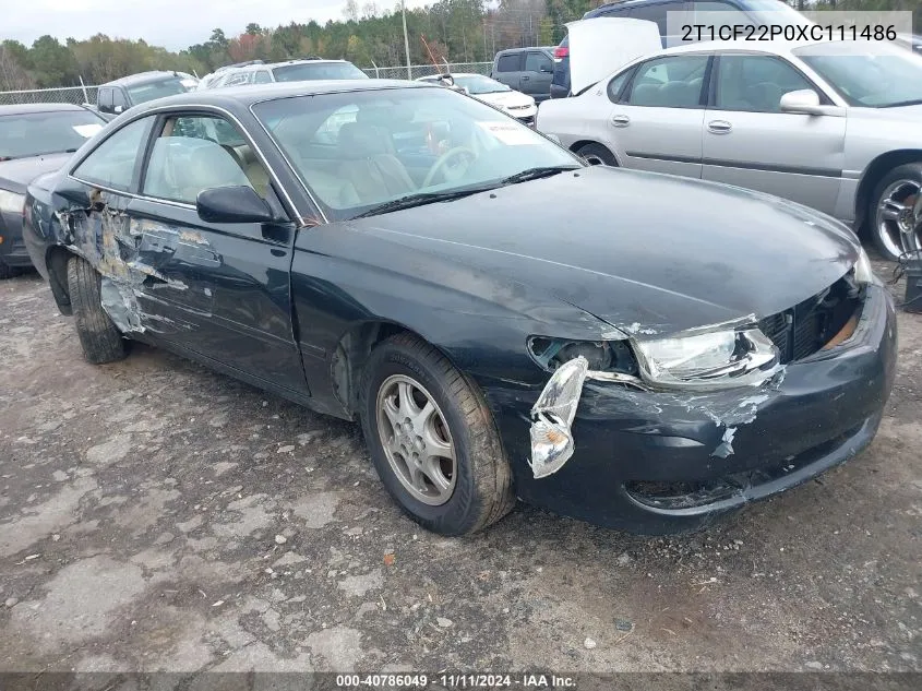 1999 Toyota Camry Solara Sle VIN: 2T1CF22P0XC111486 Lot: 40786049