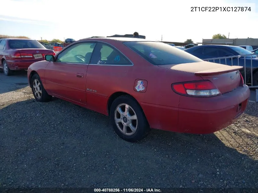 1999 Toyota Camry Solara Sle VIN: 2T1CF22P1XC127874 Lot: 40788256