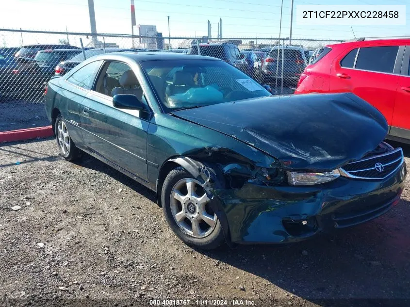 1999 Toyota Camry Solara Sle VIN: 2T1CF22PXXC228458 Lot: 40818767