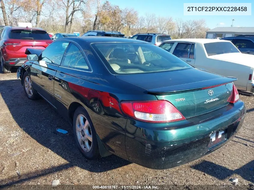 1999 Toyota Camry Solara Sle VIN: 2T1CF22PXXC228458 Lot: 40818767