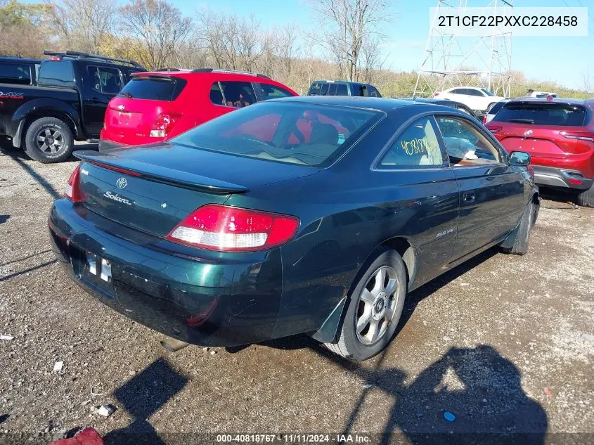 1999 Toyota Camry Solara Sle VIN: 2T1CF22PXXC228458 Lot: 40818767