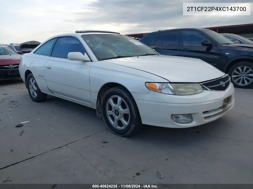 1999 Toyota Camry Solara Sle VIN: 2T1CF22P4XC143700 Lot: 40824235