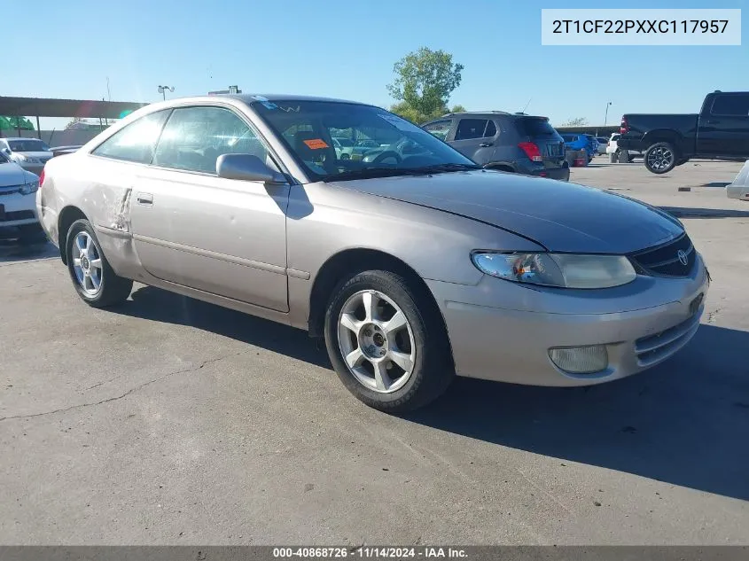 1999 Toyota Camry Solara Se V6 VIN: 2T1CF22PXXC117957 Lot: 40868726