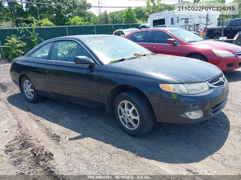 2000 Toyota Camry Solara Se VIN: 2T1CG22P0YC324095 Lot: 39692553