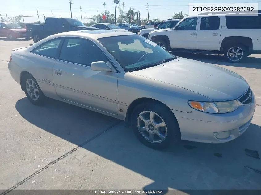 2000 Toyota Camry Solara Sle V6 VIN: 2T1CF28PXYC282092 Lot: 40500971