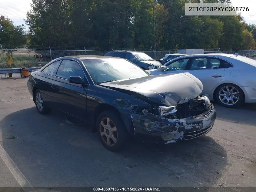 2000 Toyota Camry Solara Sle V6 VIN: 2T1CF28PXYC368776 Lot: 40597136