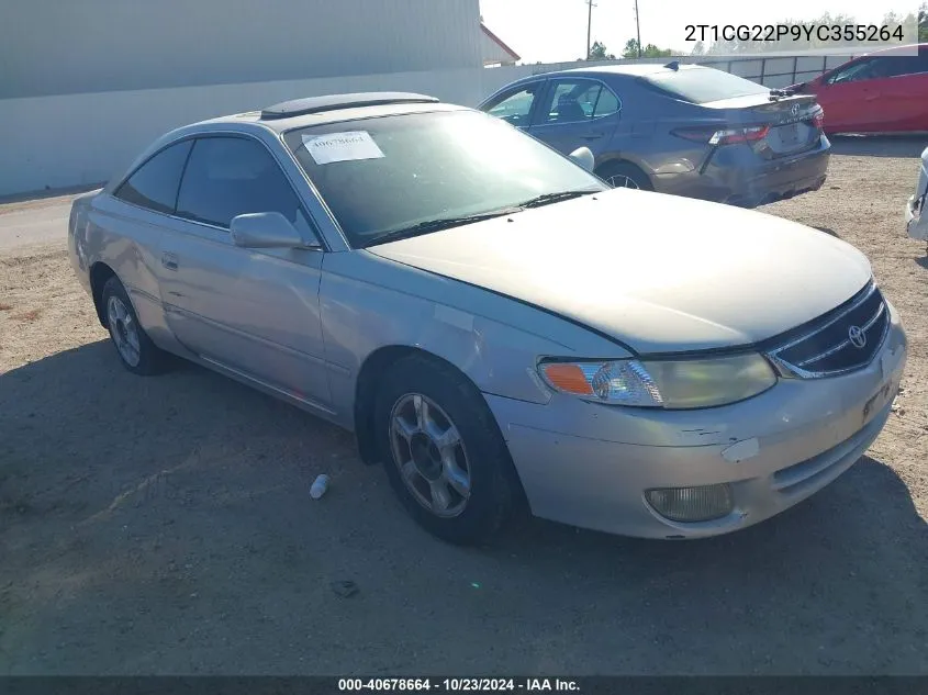 2000 Toyota Camry Solara Se VIN: 2T1CG22P9YC355264 Lot: 40678664