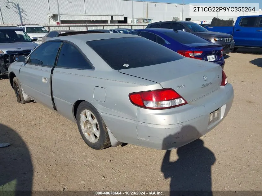 2000 Toyota Camry Solara Se VIN: 2T1CG22P9YC355264 Lot: 40678664